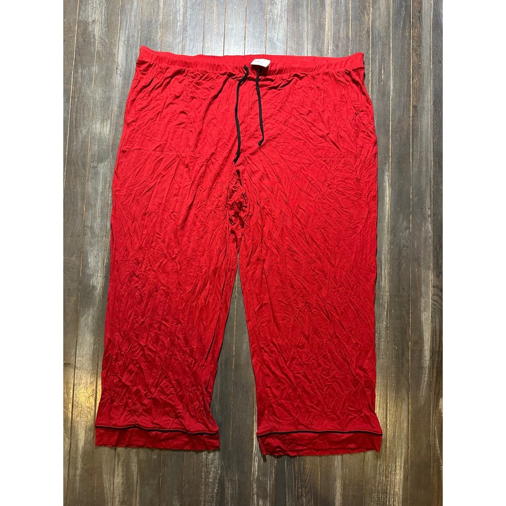 Auden Cloud Knit Sleepwear Pants Red Cropped Pajama Bottoms Womens Plus
